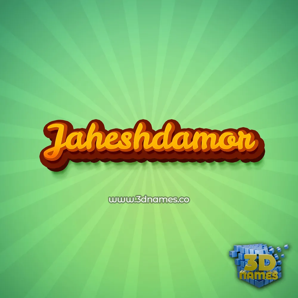 jaheshdamor in Green Rays style - 3D name wallpaper