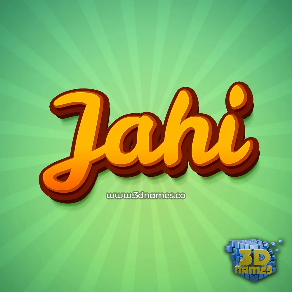 jahi in Green Rays style - 3D name wallpaper