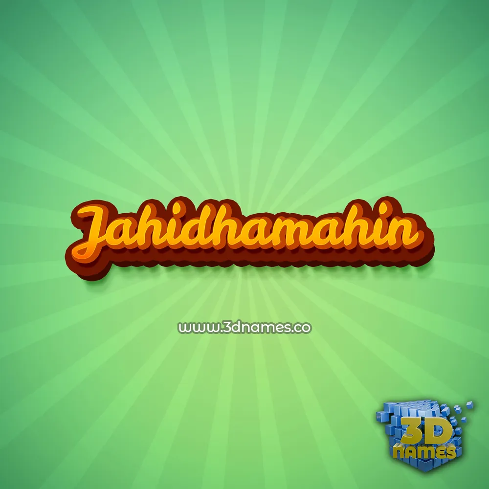 jahidhamahin in Green Rays style - 3D name wallpaper