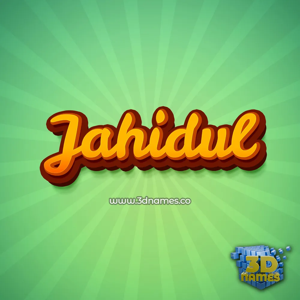 jahidul in Green Rays style - 3D name wallpaper