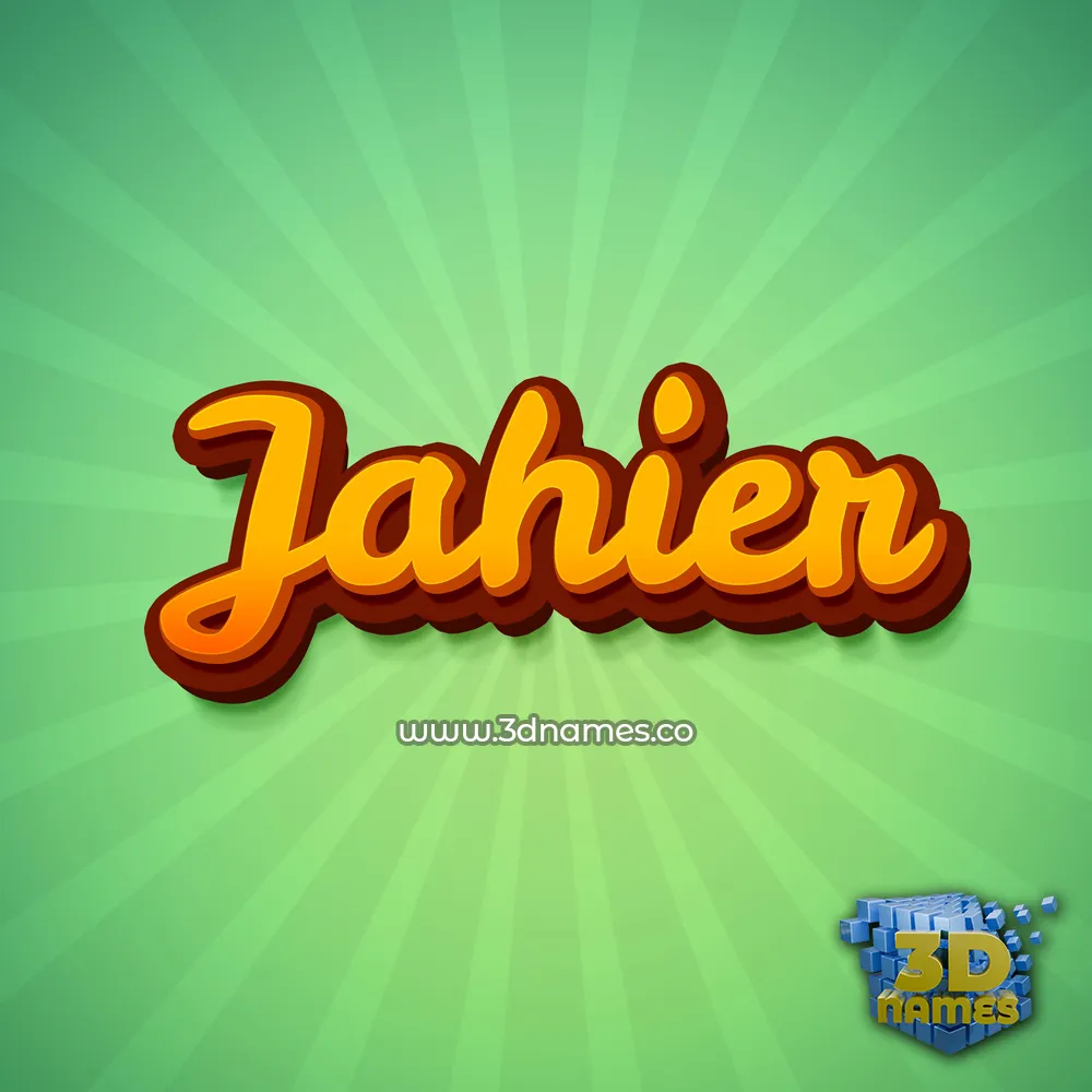 jahier in Green Rays style - 3D name wallpaper