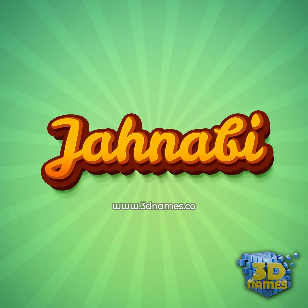 jahnabi in Green Rays style - 3D name wallpaper