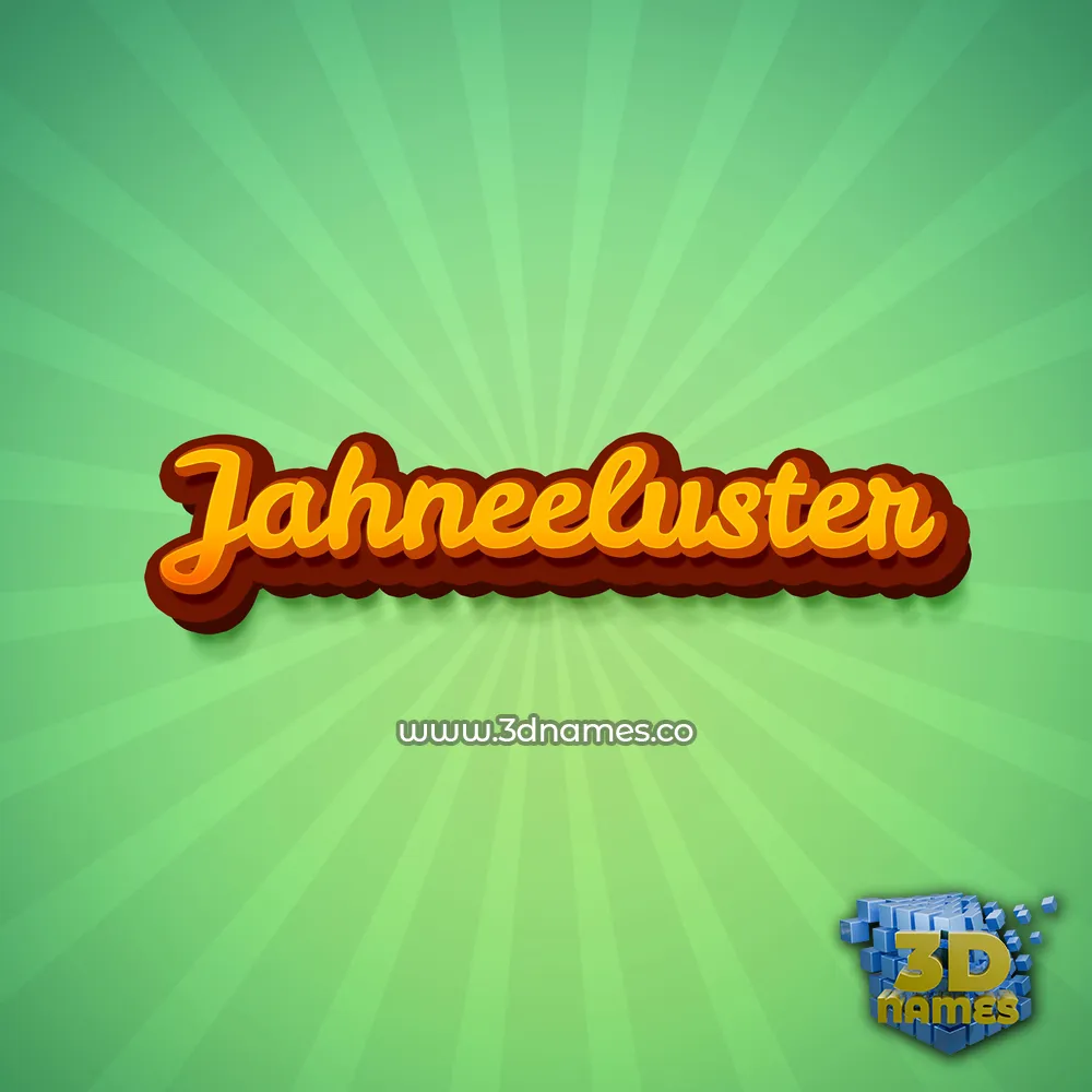 jahneeluster in Green Rays style - 3D name wallpaper
