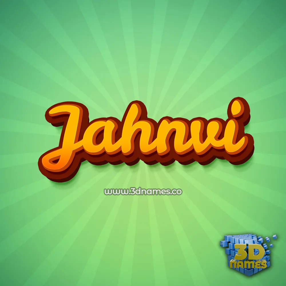 jahnvi in Green Rays style - 3D name wallpaper