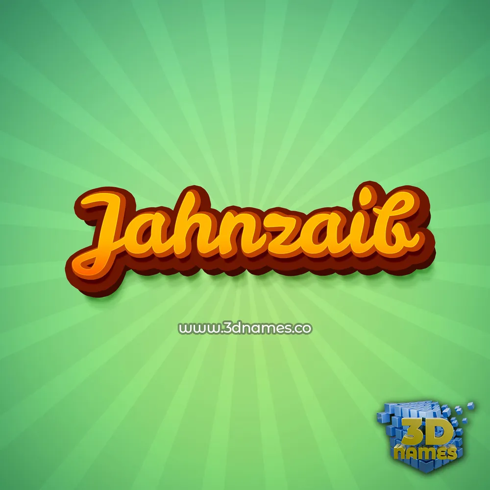 jahnzaib in Green Rays style - 3D name wallpaper
