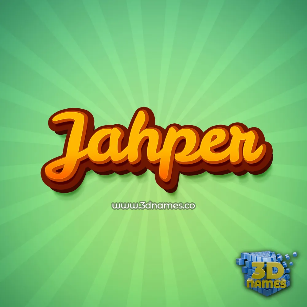 jahper in Green Rays style - 3D name wallpaper