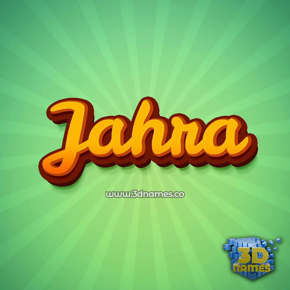 jahra in Green Rays style - 3D name wallpaper