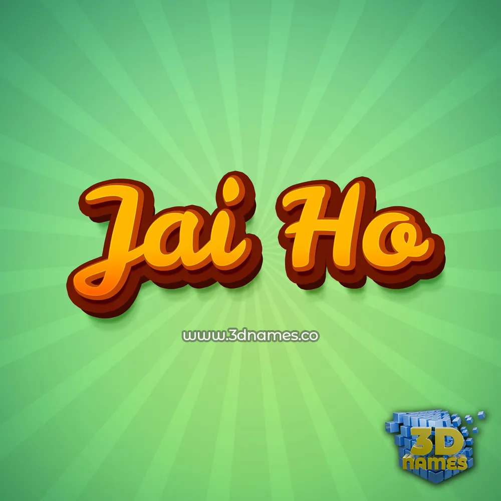 jai ho in Green Rays style - 3D name wallpaper