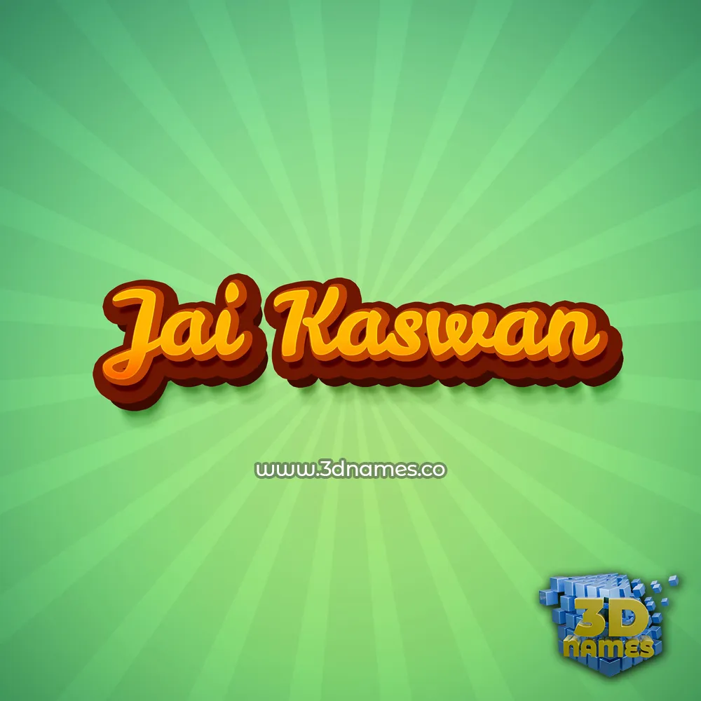 jai kaswan in Green Rays style - 3D name wallpaper