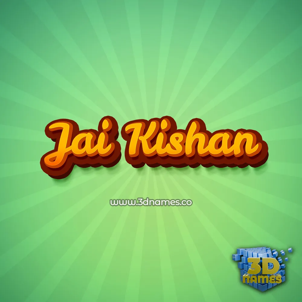 jai kishan in Green Rays style - 3D name wallpaper
