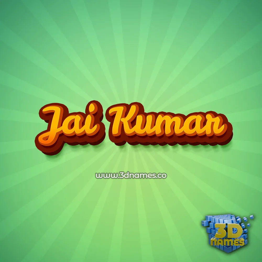 jai kumar in Green Rays style - 3D name wallpaper