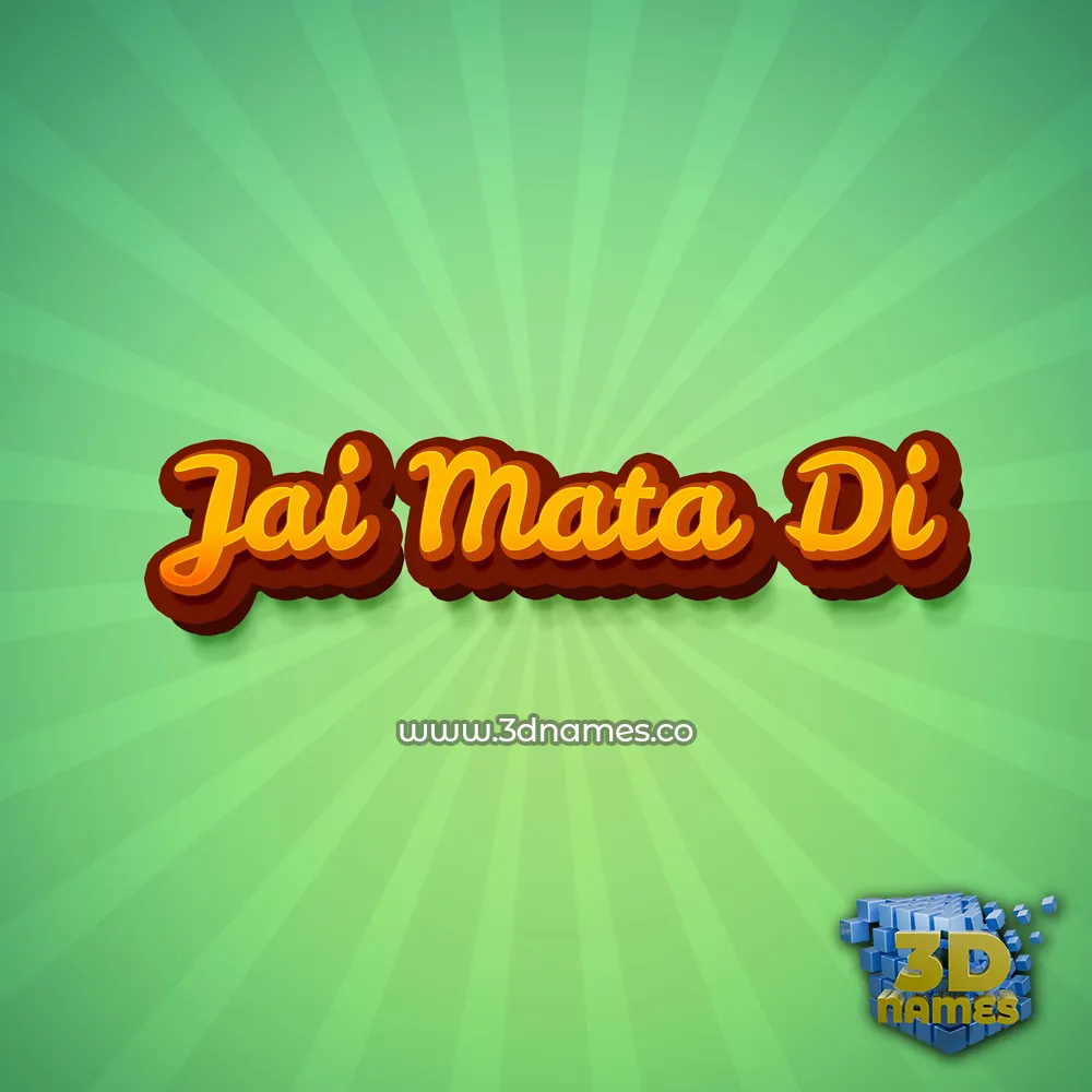 jai mata di in Green Rays style - 3D name wallpaper