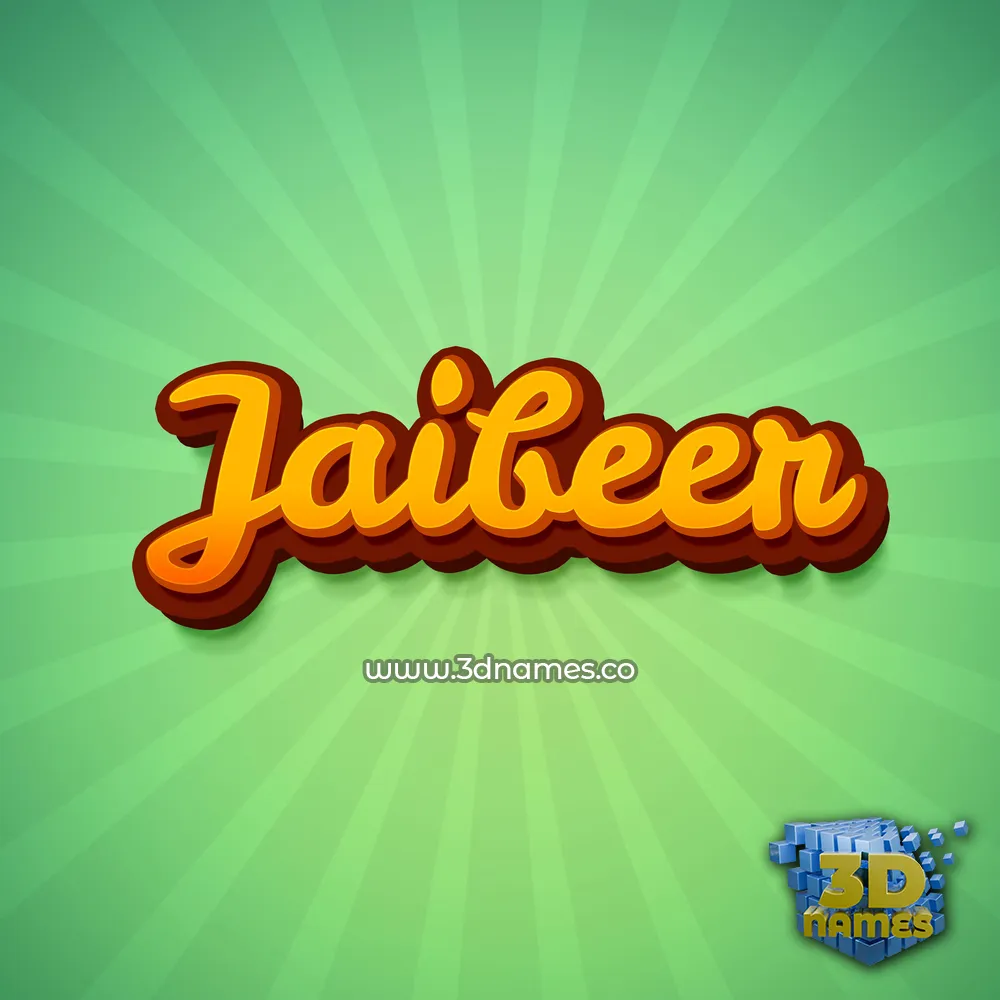 jaibeer in Green Rays style - 3D name wallpaper
