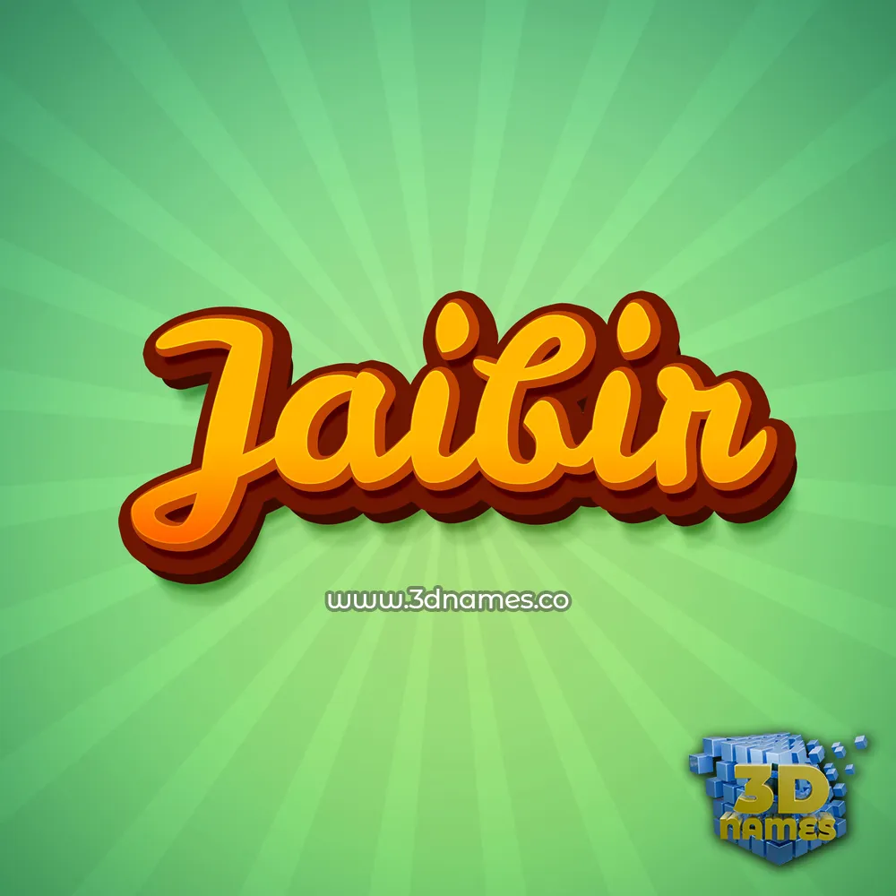 jaibir in Green Rays style - 3D name wallpaper