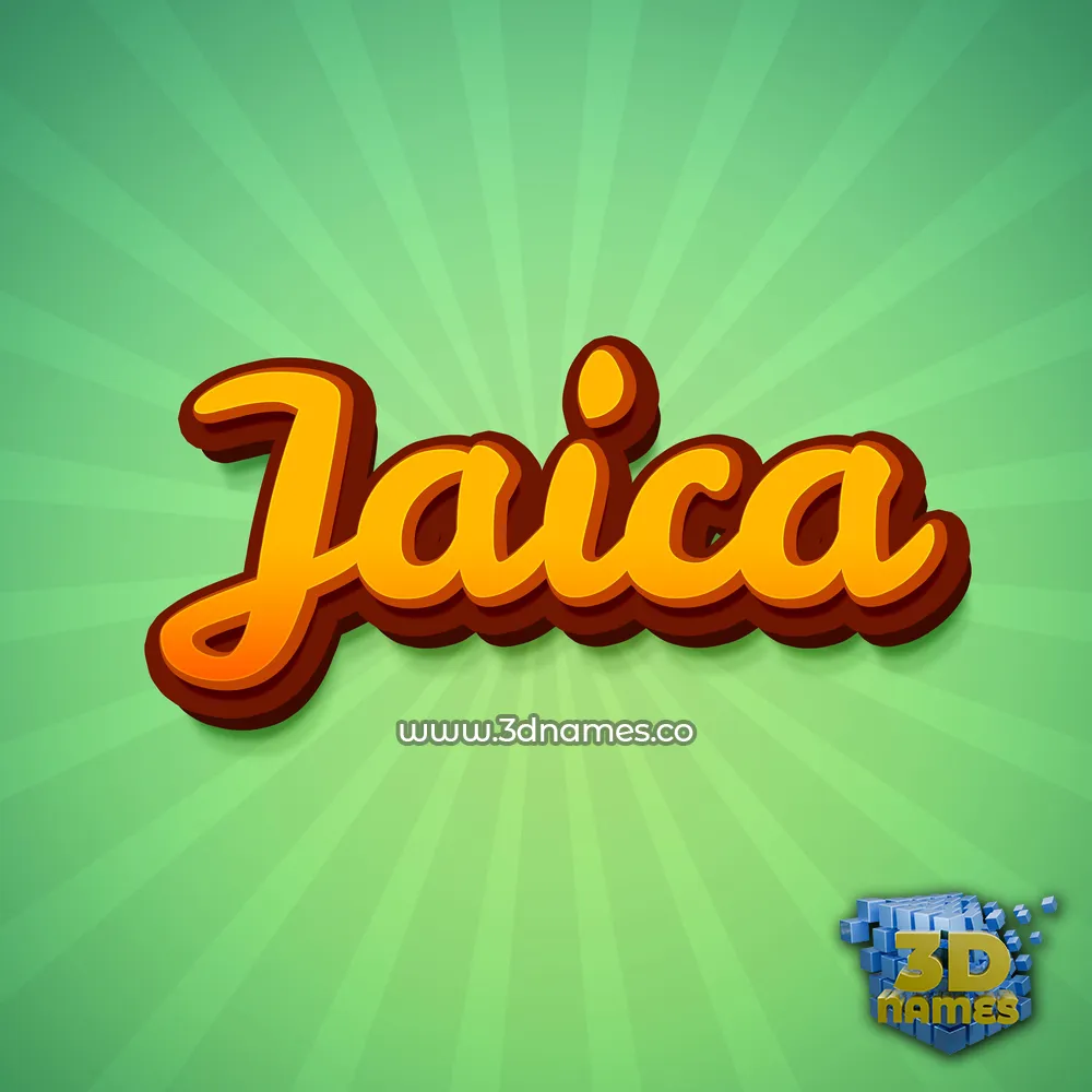 jaica in Green Rays style - 3D name wallpaper