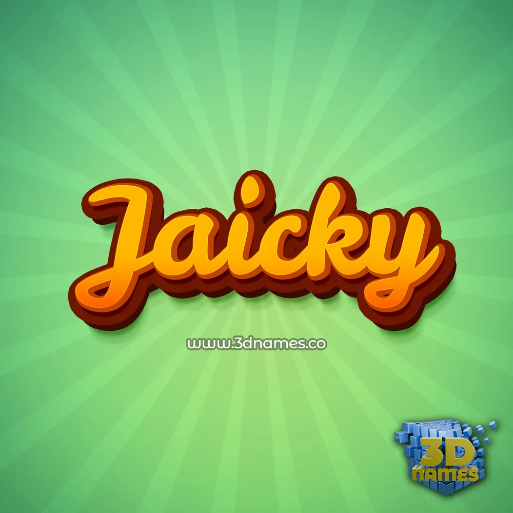 jaicky in Green Rays style - 3D name wallpaper