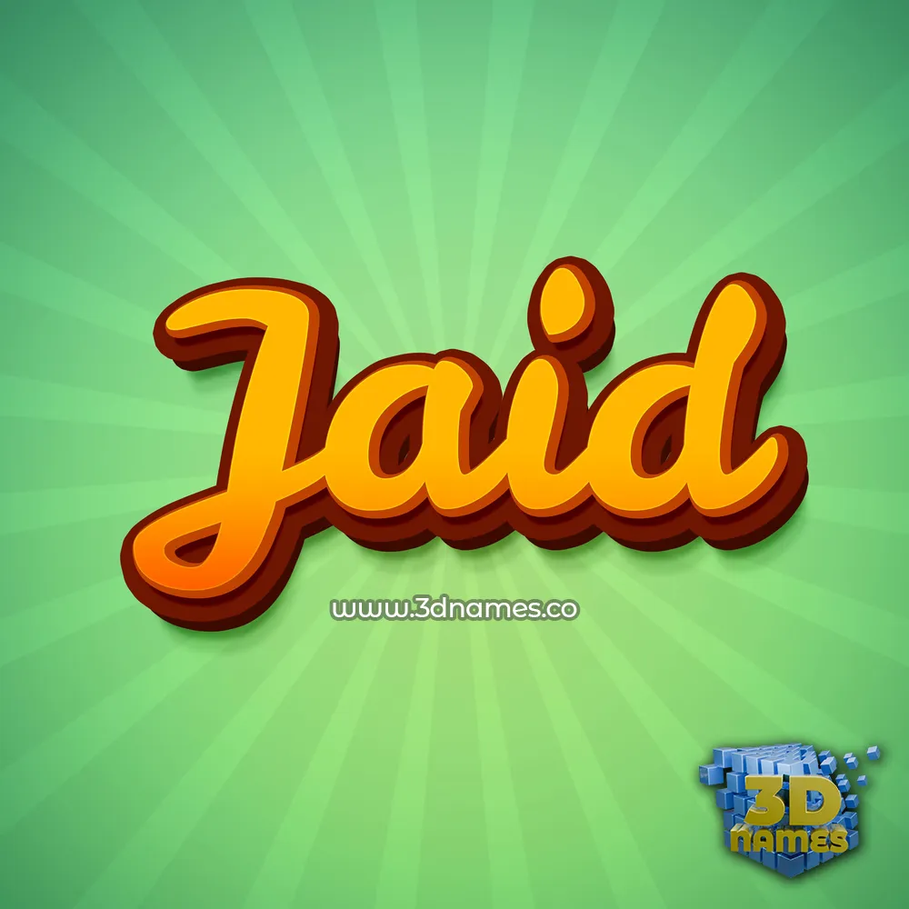 jaid in Green Rays style - 3D name wallpaper