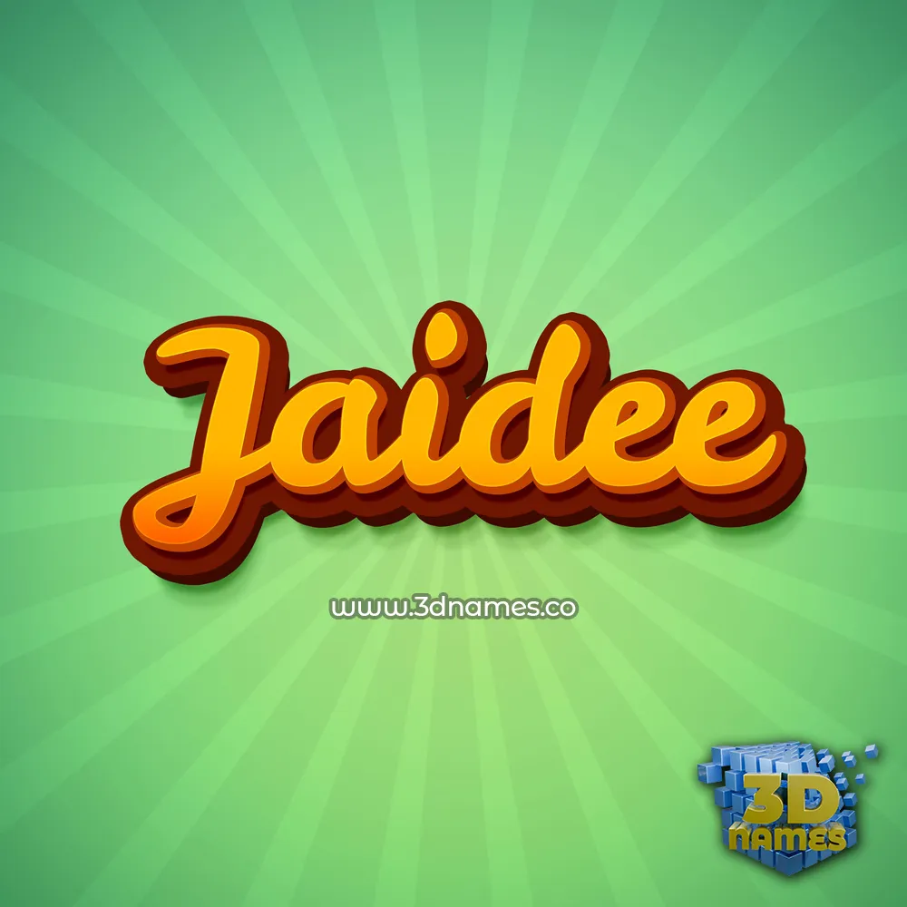 jaidee in Green Rays style - 3D name wallpaper