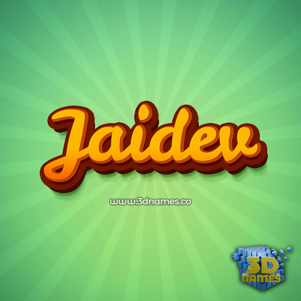 jaidev in Green Rays style - 3D name wallpaper