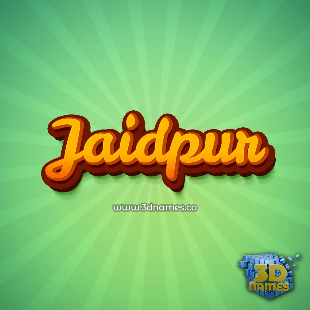 jaidpur in Green Rays style - 3D name wallpaper
