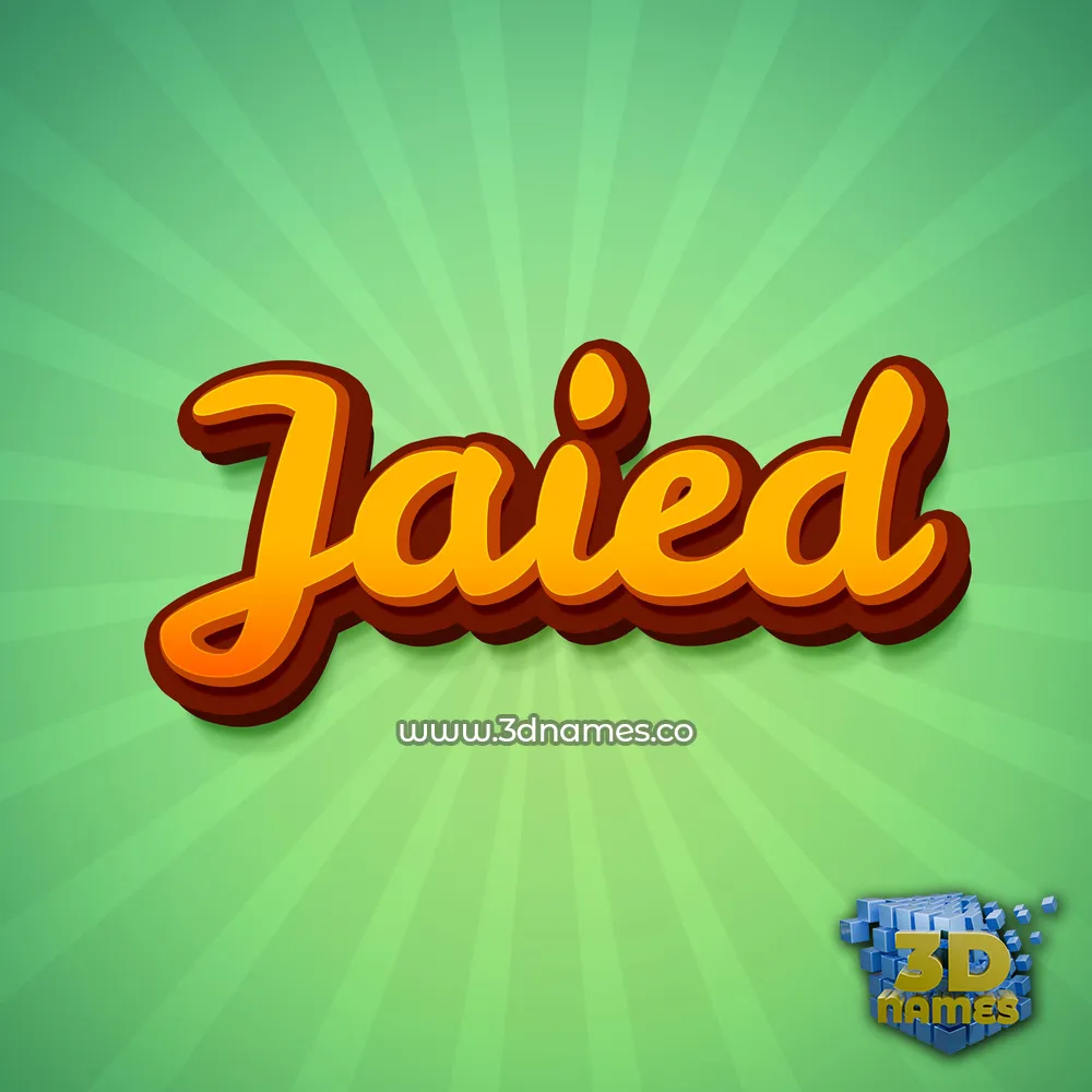 jaied in Green Rays style - 3D name wallpaper