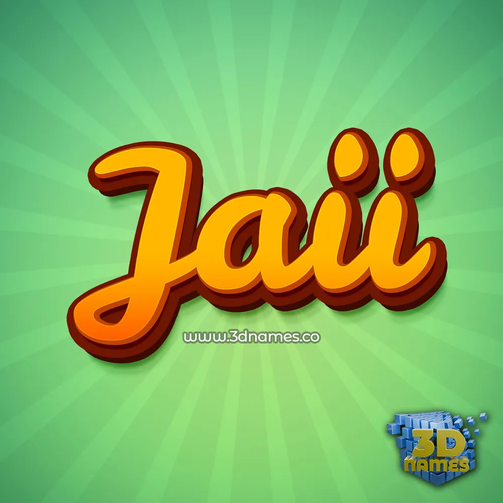 jaii in Green Rays style - 3D name wallpaper
