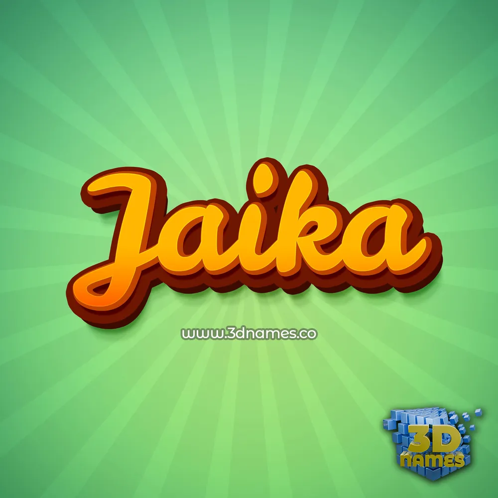 jaika in Green Rays style - 3D name wallpaper