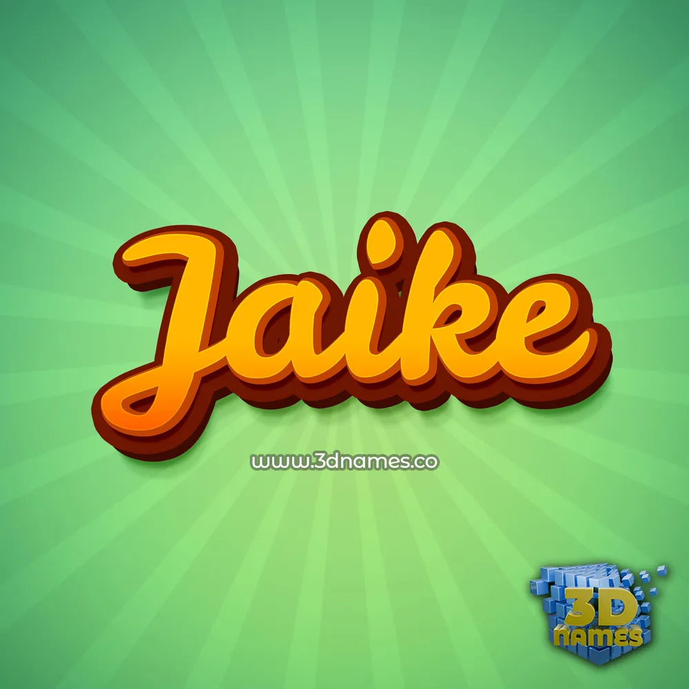 jaike in Green Rays style - 3D name wallpaper