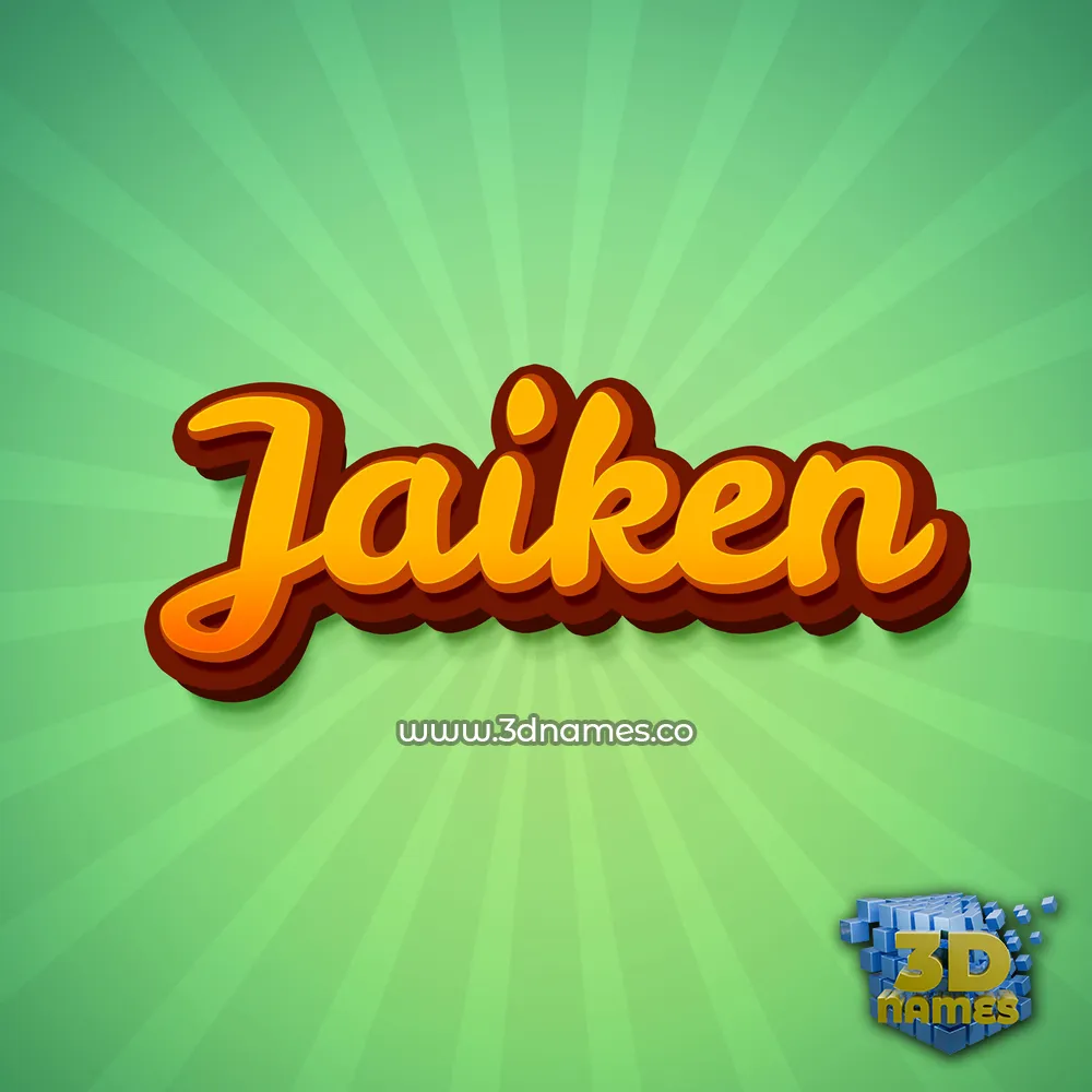 jaiken in Green Rays style - 3D name wallpaper