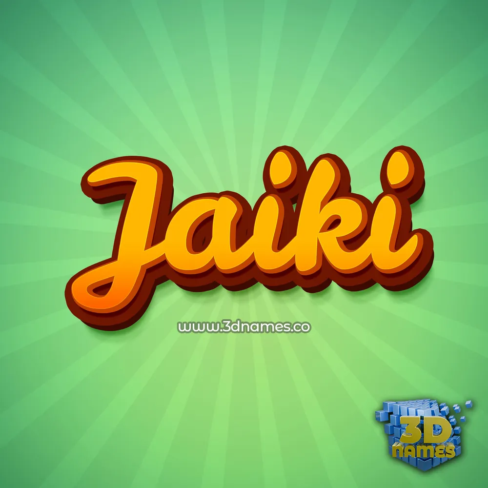 jaiki in Green Rays style - 3D name wallpaper