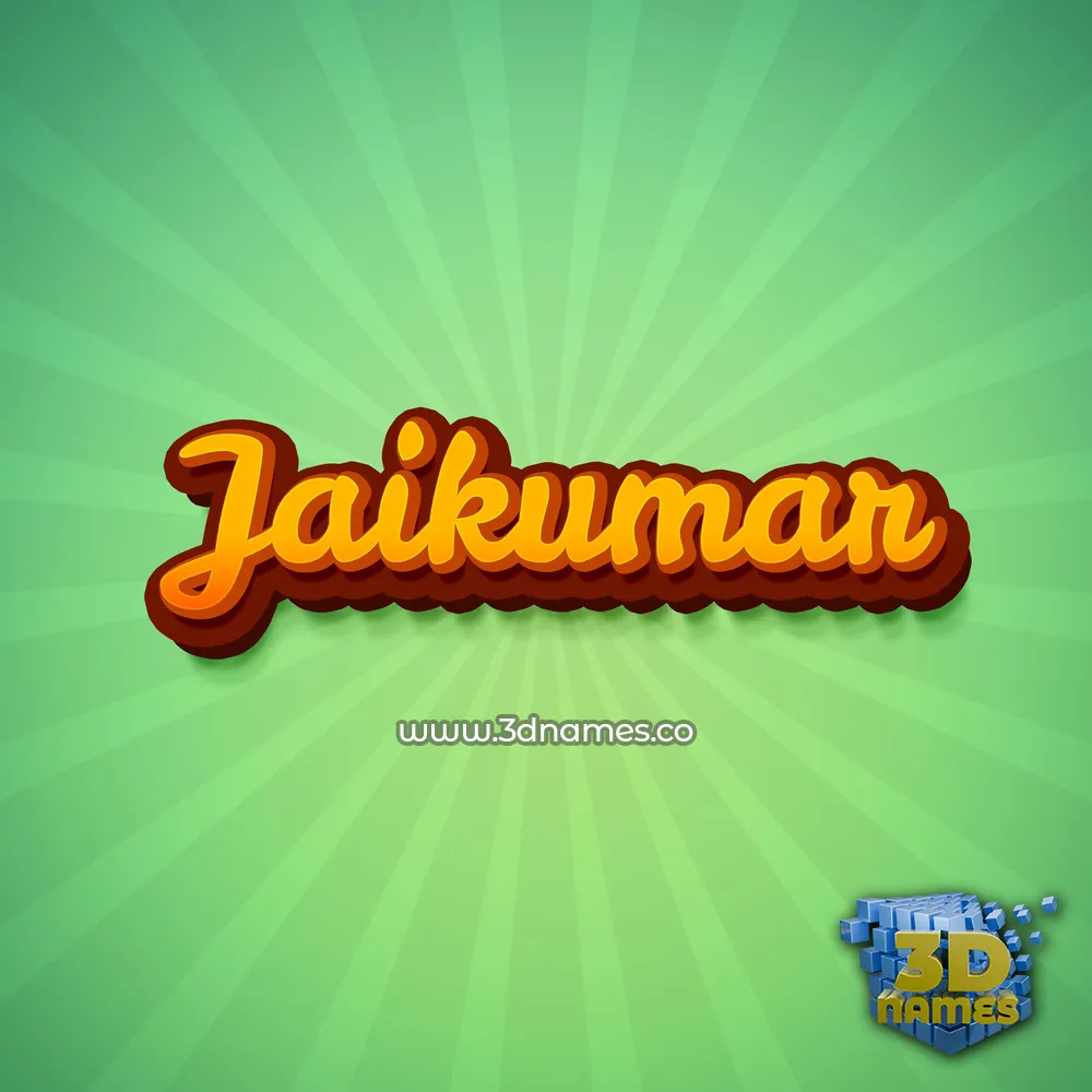 jaikumar in Green Rays style - 3D name wallpaper