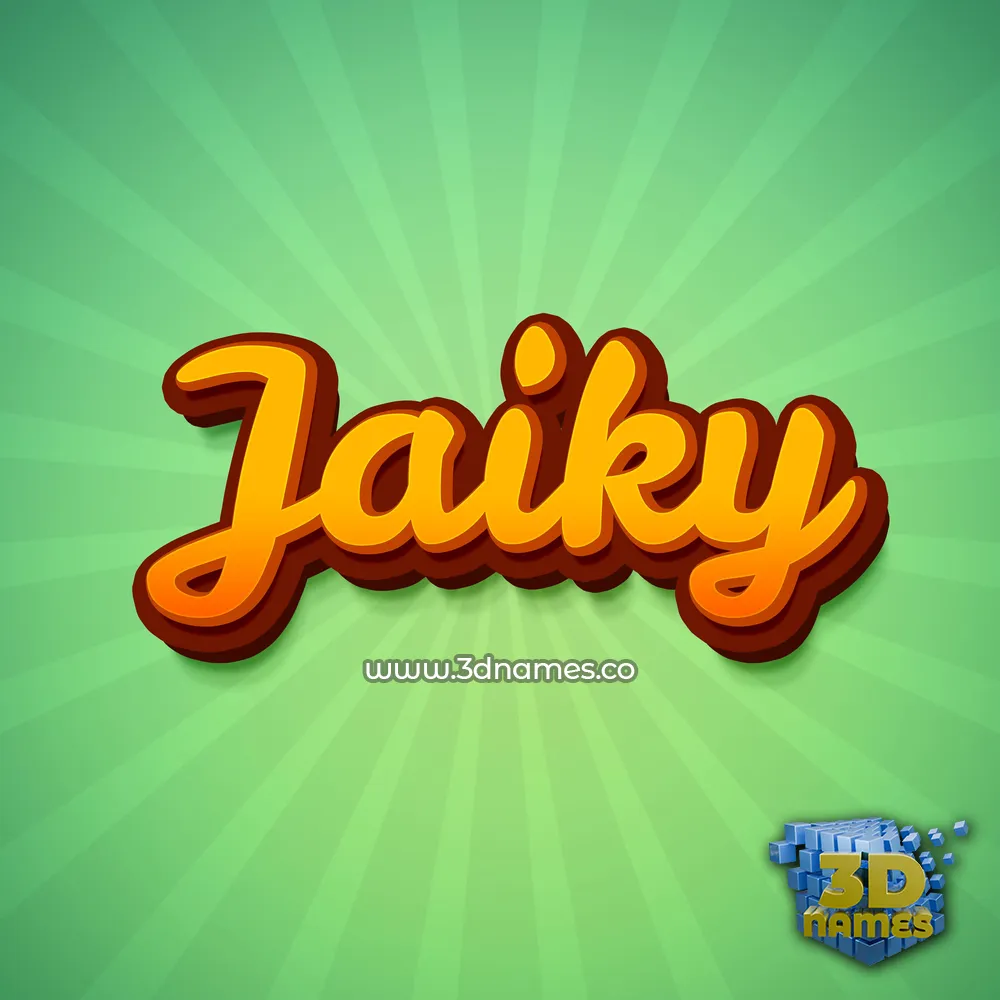 jaiky in Green Rays style - 3D name wallpaper