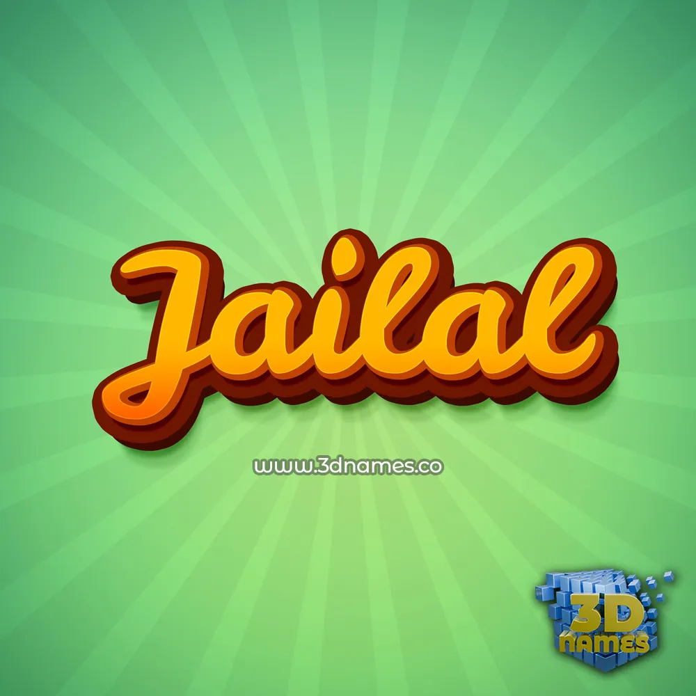 jailal in Green Rays style - 3D name wallpaper