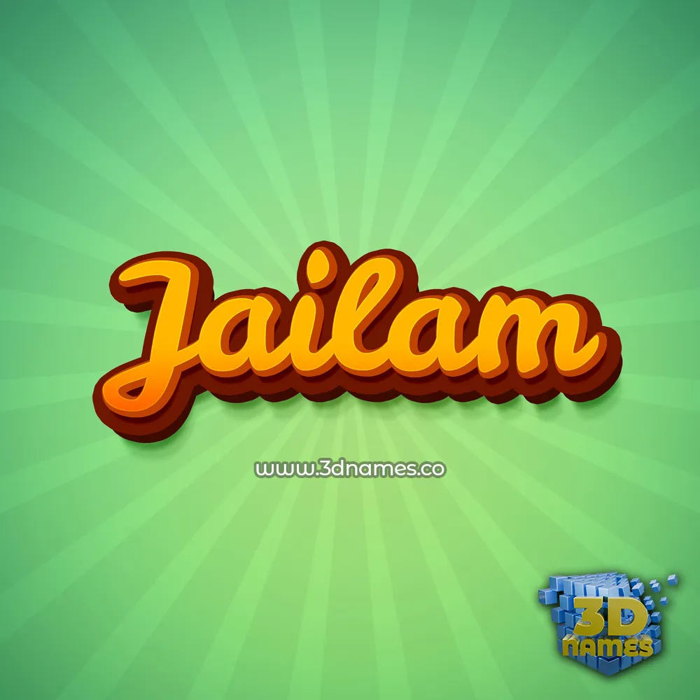 jailam in Green Rays style - 3D name wallpaper
