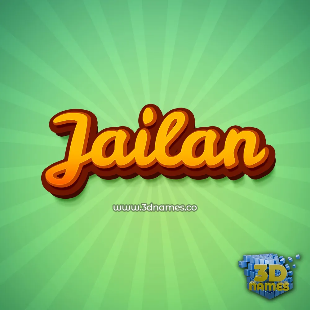 jailan in Green Rays style - 3D name wallpaper
