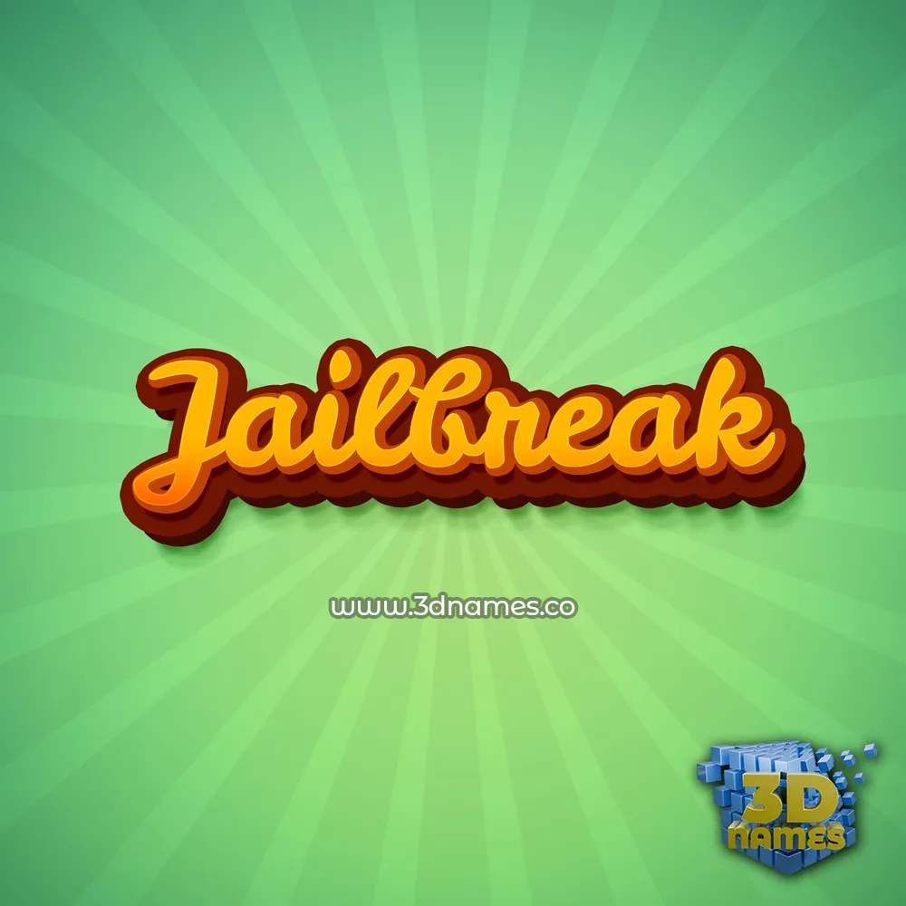 jailbreak in Green Rays style - 3D name wallpaper