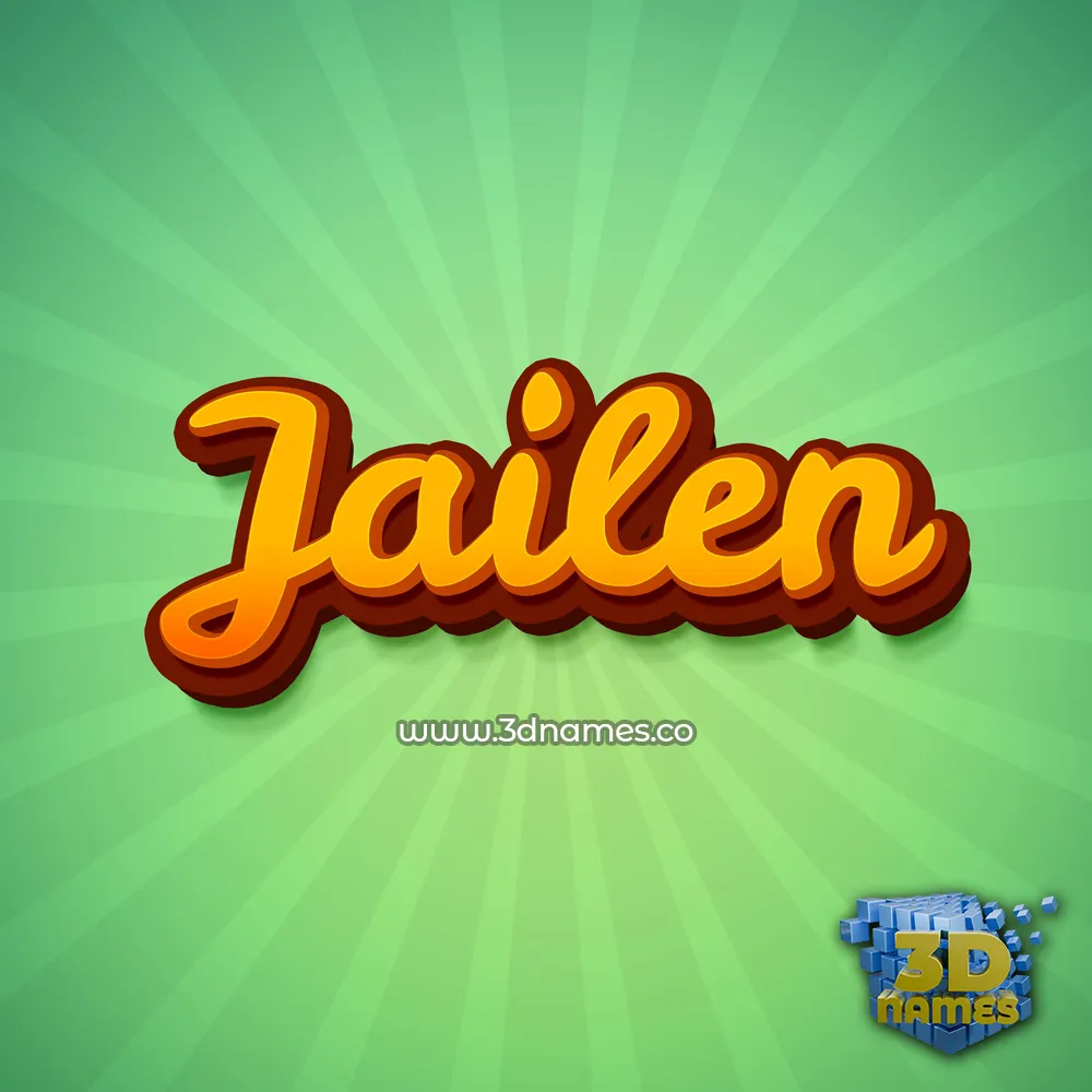 jailen in Green Rays style - 3D name wallpaper