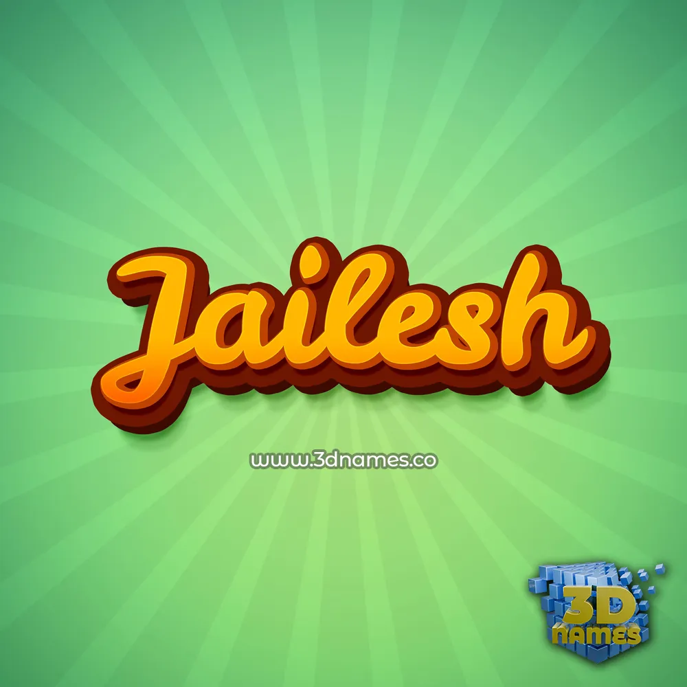 jailesh in Green Rays style - 3D name wallpaper