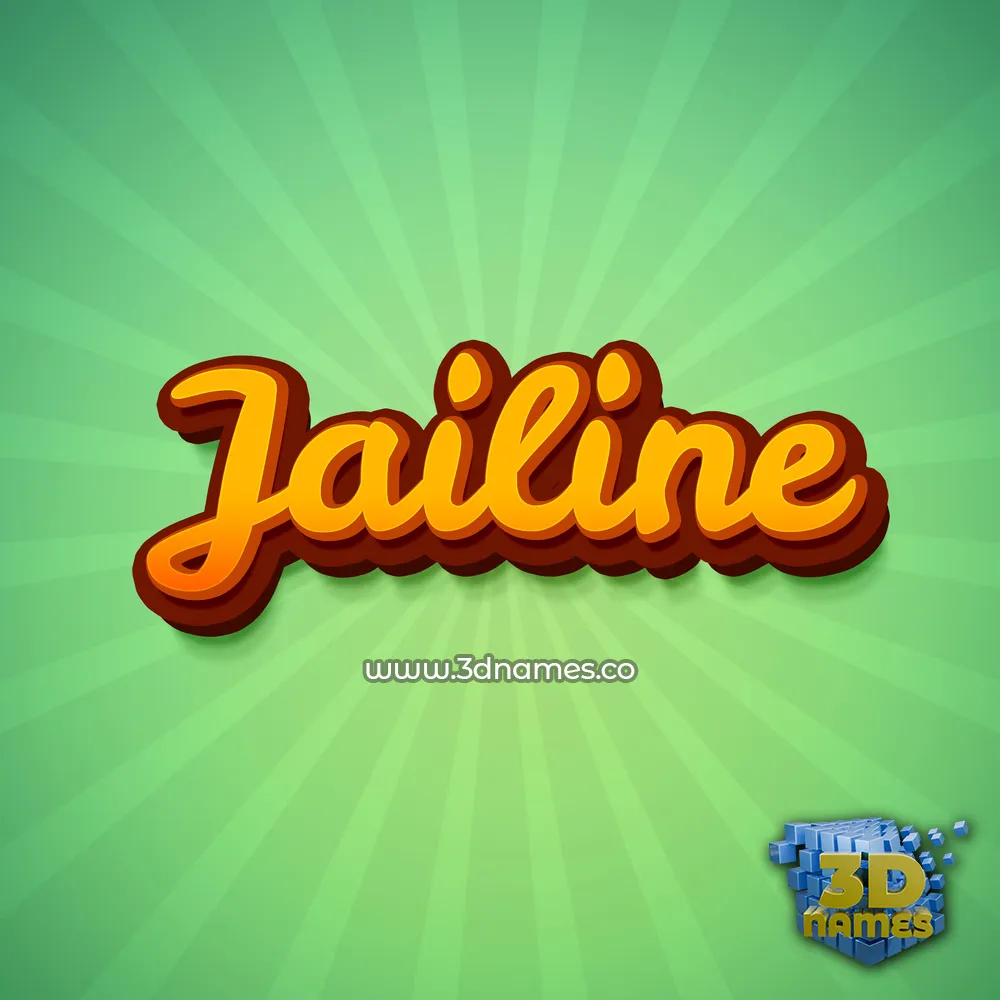 jailine in Green Rays style - 3D name wallpaper
