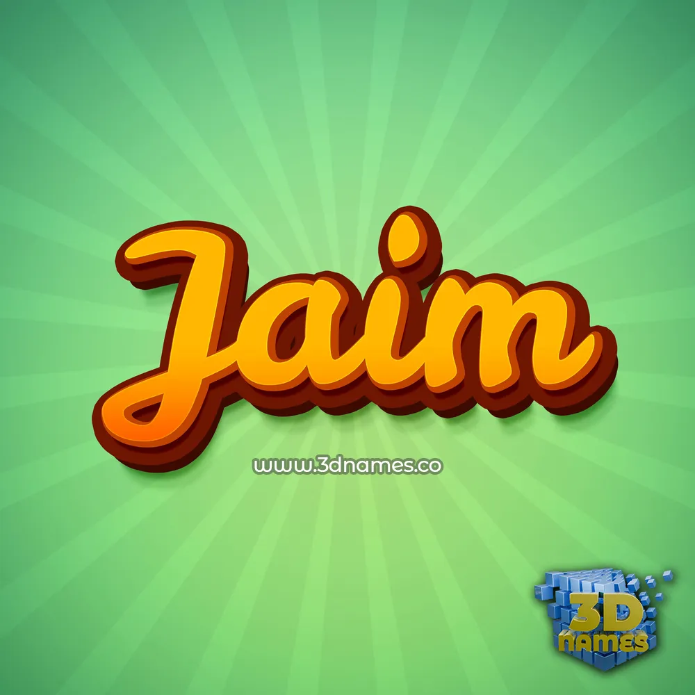jaim in Green Rays style - 3D name wallpaper