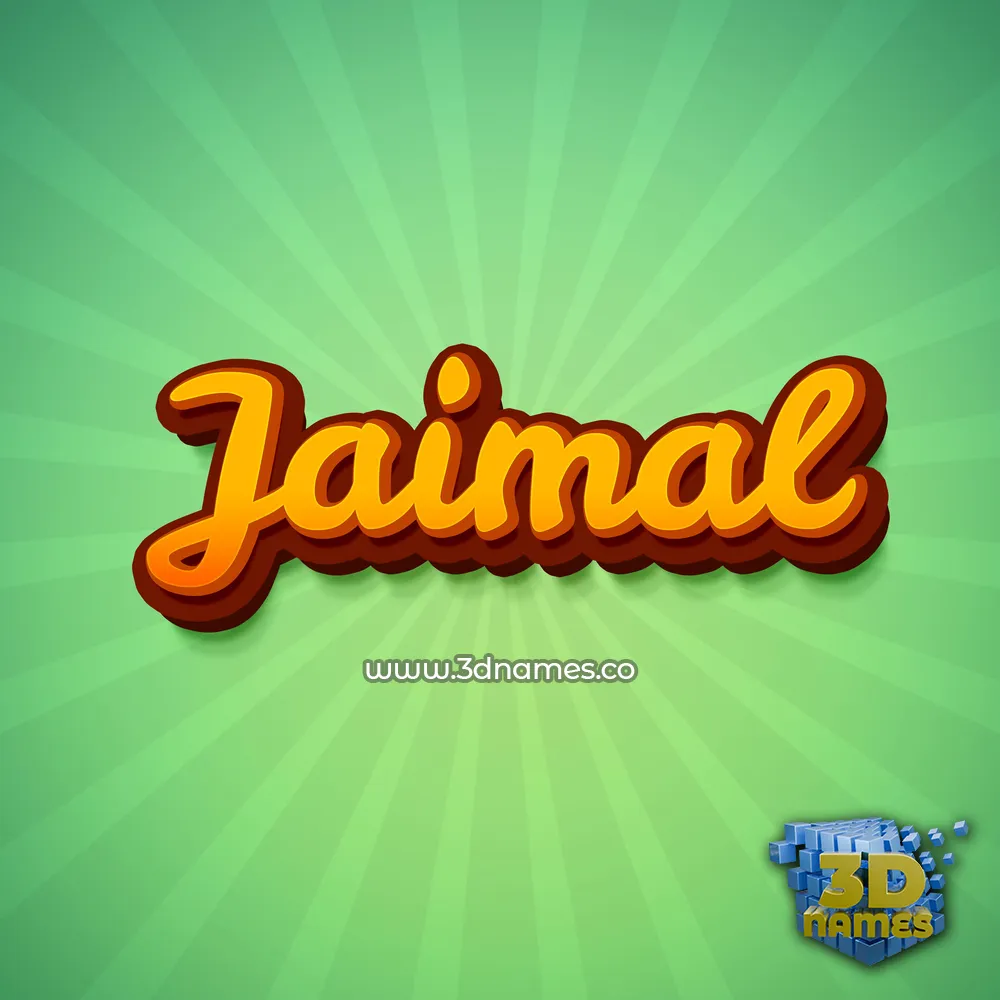 jaimal in Green Rays style - 3D name wallpaper