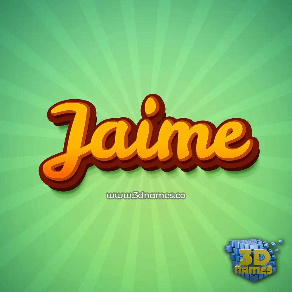 jaime in Green Rays style - 3D name wallpaper