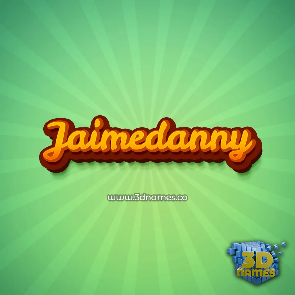 jaimedanny in Green Rays style - 3D name wallpaper