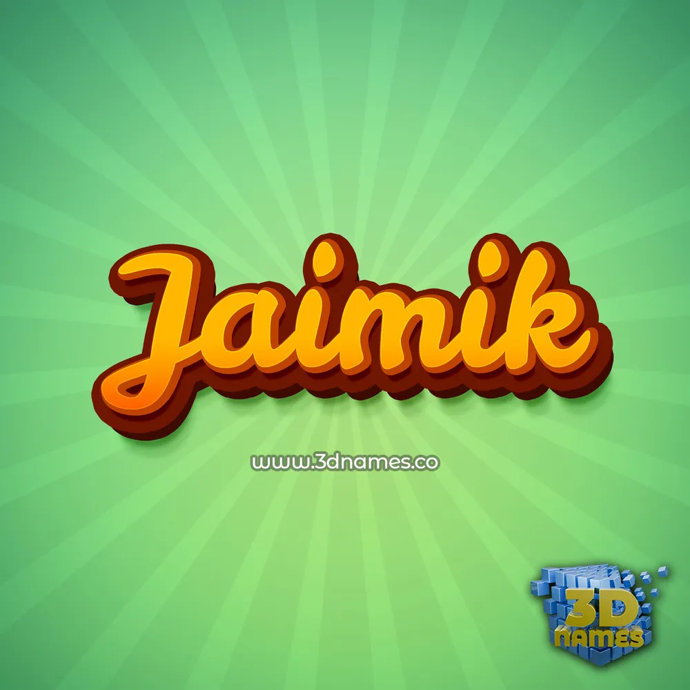 jaimik in Green Rays style - 3D name wallpaper