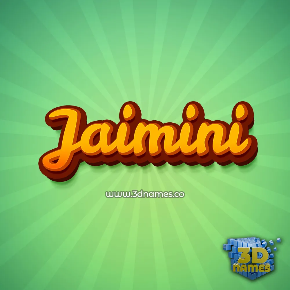 jaimini in Green Rays style - 3D name wallpaper
