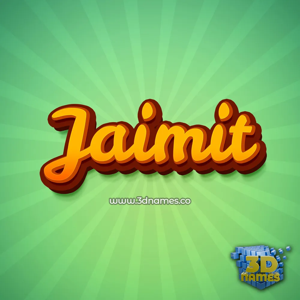 jaimit in Green Rays style - 3D name wallpaper