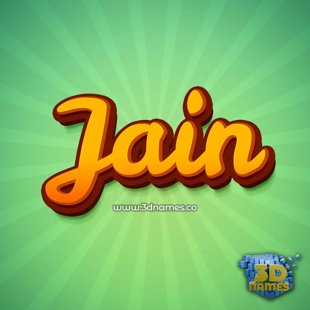 jain in Green Rays style - 3D name wallpaper