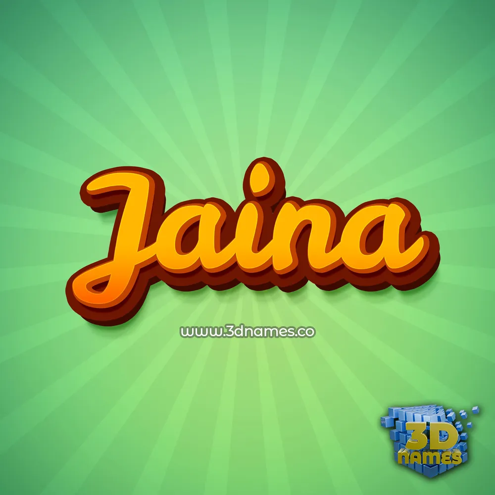 jaina in Green Rays style - 3D name wallpaper
