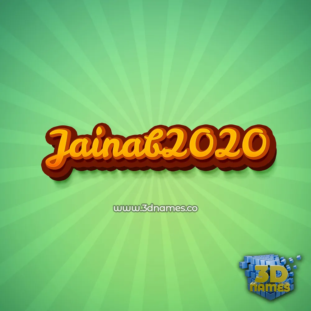 jainab2020 in Green Rays style - 3D name wallpaper