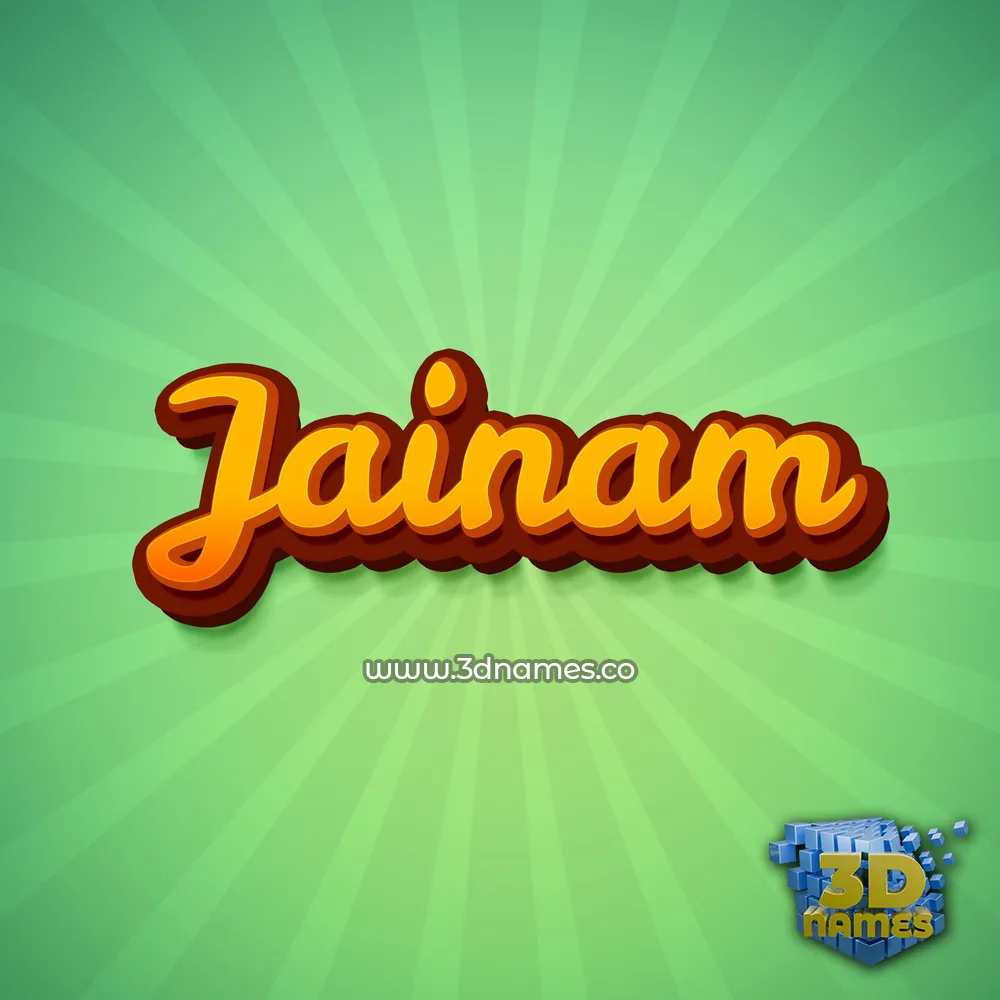 jainam in Green Rays style - 3D name wallpaper